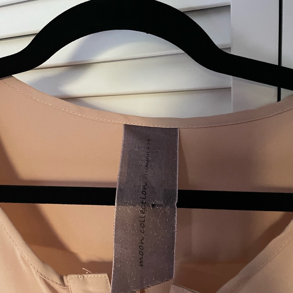 Simple Elegance Neutral Button Down Blouse - image 2